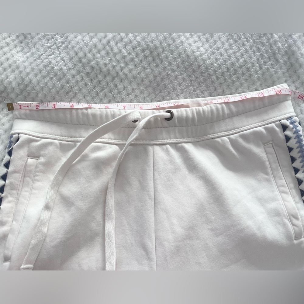 Sundance White Joggers Sweatpants with Geometric Trim - Picture 6 of 9